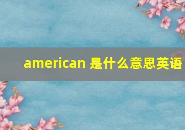 american 是什么意思英语